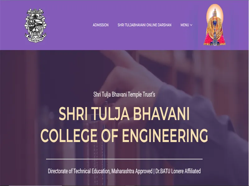 Shri Tulja Bhavani College of Engineering website designed and developed by Scrimatec